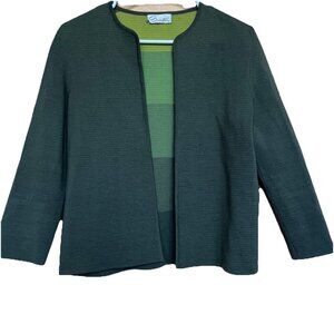 Sebastian Womens Italian Wool Short Open Cardigan Size 12 Career Knit Jacket Vtg
